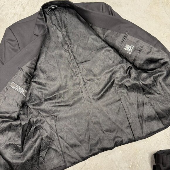 Coppley Suit "Gibson" 100s Wool Sharkskin Made in Canada Black 44R 36x30 - Picture 6 of 11